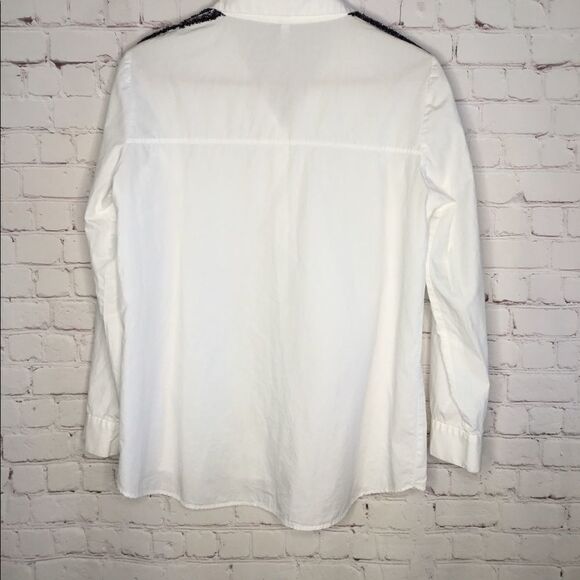 Zara Trafaluc Womens White Dress Shirt Sleeve Side Accent - Picture 8 of 16